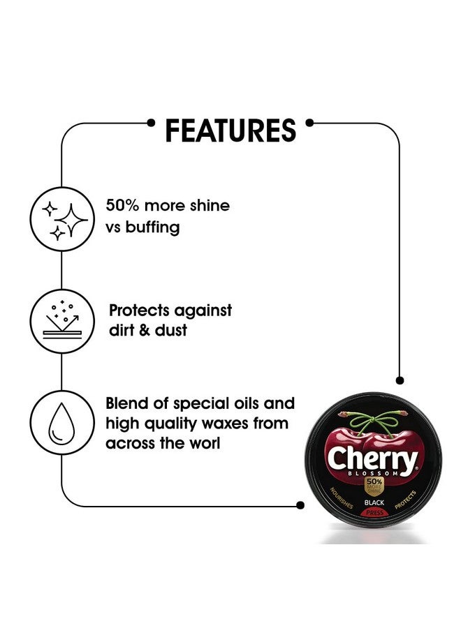 Cherry Blossom Wax Polish Black 40 gm (Pack of 3) - Image 2