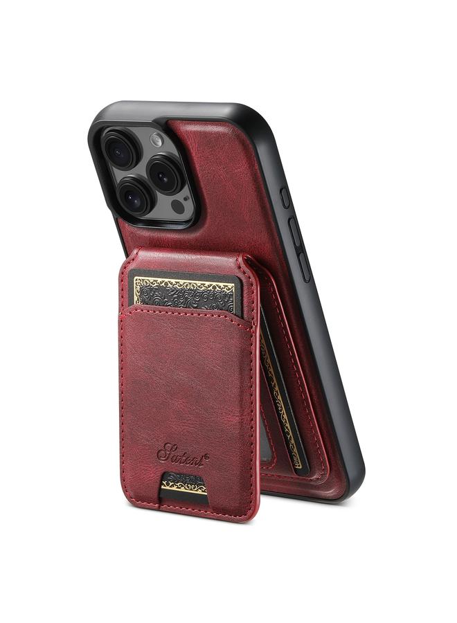 Suteni Case For iPhone 16 Pro Max H15 MagSafe Oil Eax Leather Detachable Wallet Back Phone Case - Image 1