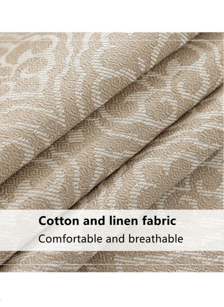Kutis 1-Piece Geometric Tassel Table Runner Cotton and Linen White/Brown 180x35 cm  - Image 4