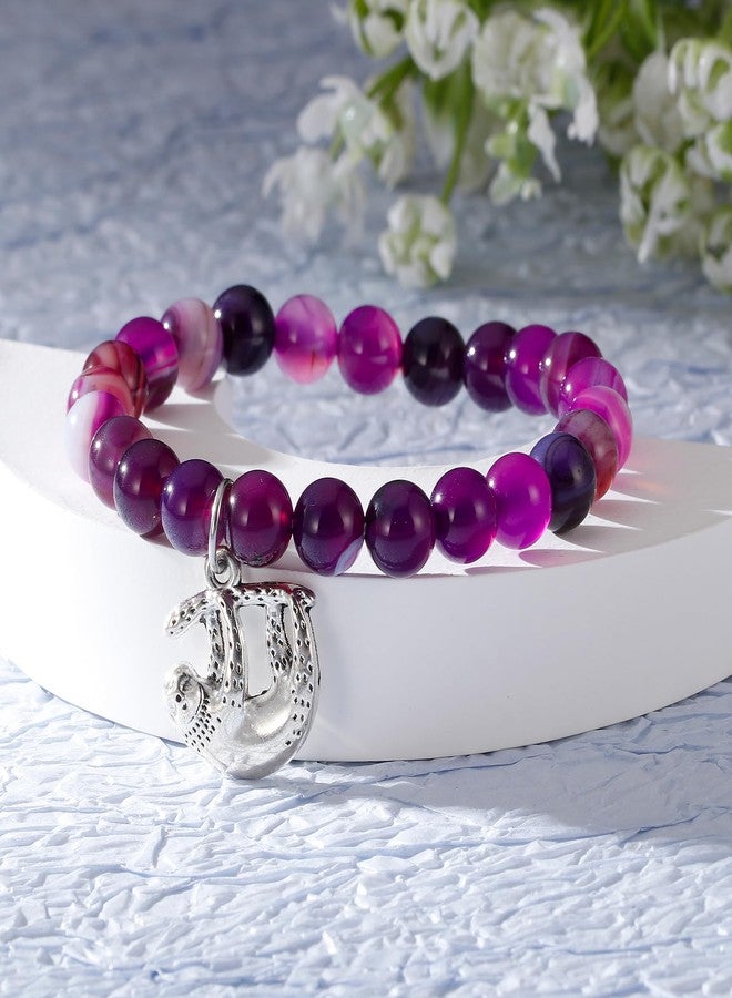 Fullrainbow Sloth Gifts for Women,Sloth Gifts,Sloth Stuff,Sloth,Sloth Bracelet,Sloth Inspirational Gifts for Women (Purple Sloth Bracelet) - Image 5
