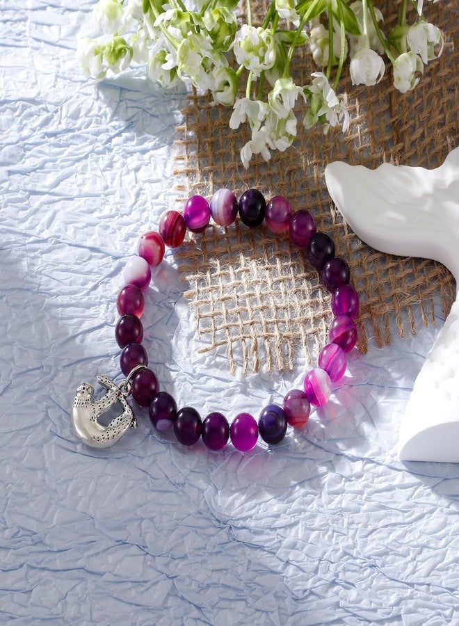 Fullrainbow Sloth Gifts for Women,Sloth Gifts,Sloth Stuff,Sloth,Sloth Bracelet,Sloth Inspirational Gifts for Women (Purple Sloth Bracelet) - Image 4
