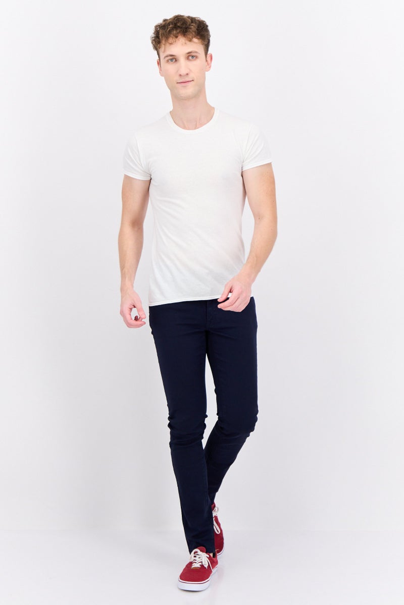 Men Extra Slim Fit Solid Stretchable Jeans, Dark Blue