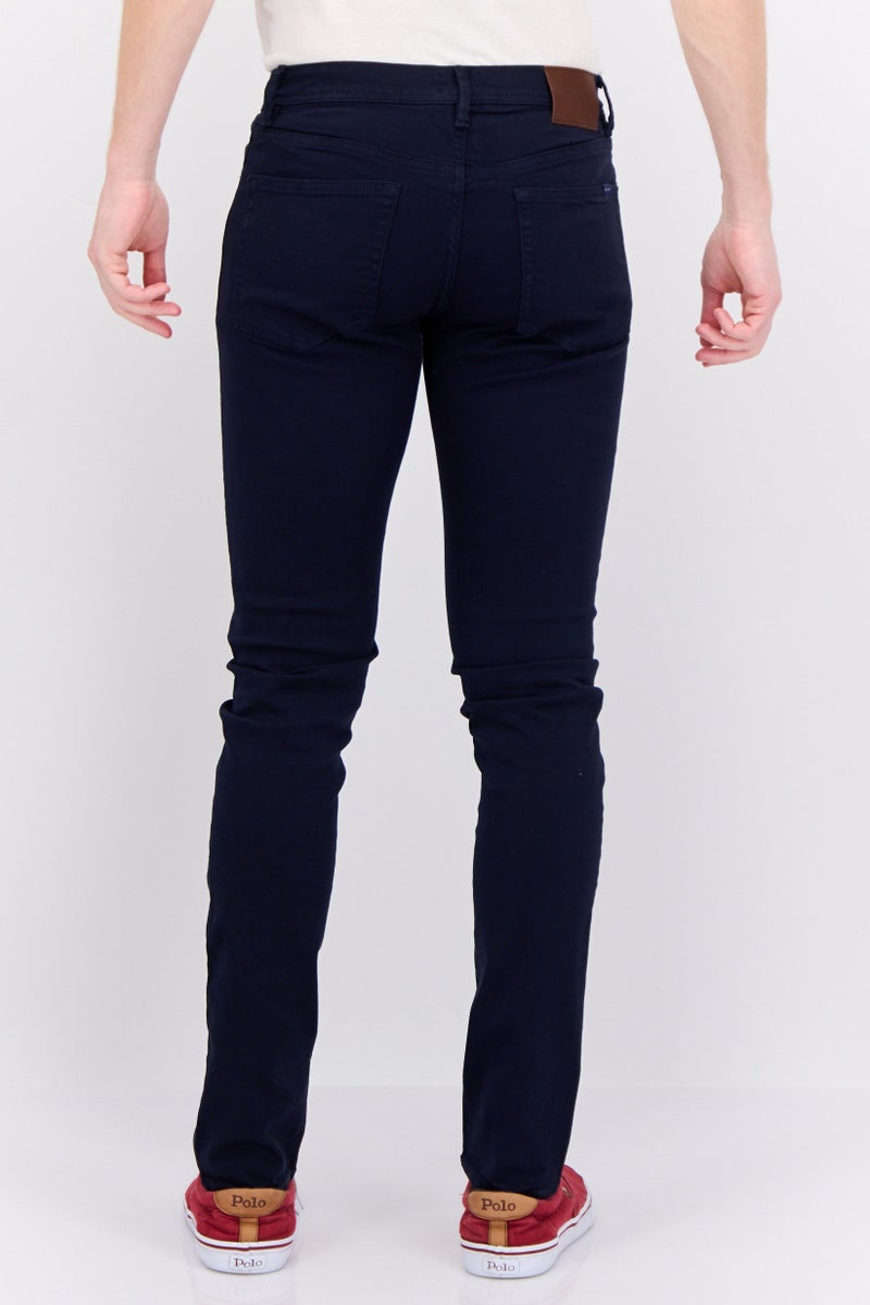 Men Extra Slim Fit Solid Stretchable Jeans, Dark Blue
