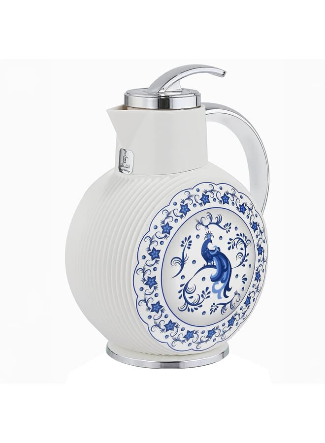 Alsaif Gallery Glory Al-Jawhara Thermos, 900 ml, glass inner container, plastic outer shell - white - Image 1