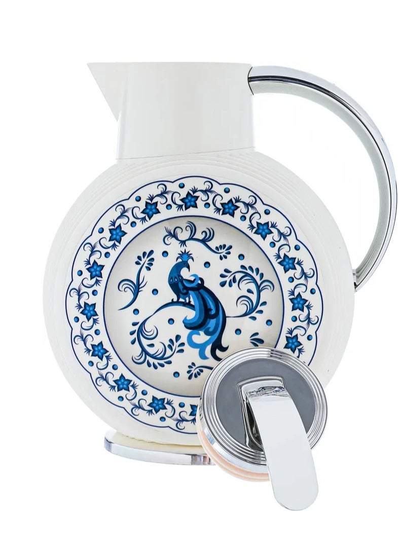 Alsaif Gallery Glory Al-Jawhara Thermos, 900 ml, glass inner container, plastic outer shell - white - Image 2