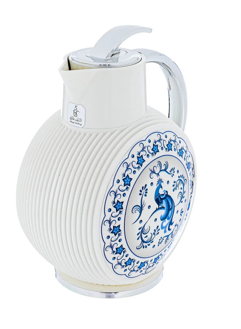 Alsaif Gallery Glory Al-Jawhara Thermos, 900 ml, glass inner container, plastic outer shell - white - Image 3