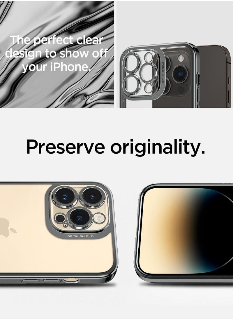 Spigen Optik Crystal for iPhone 14 PRO case cover - Chrome Gray  - Image 5