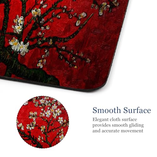 Meffort Inc Gaming Mouse Pad - Non-Slip Rubber Base, Smooth Surface for Precise Mouse Control, Ideal for Laptop, Office Use - 9.5 x 7.9 Inch - Cherry Blossoming - Image 3