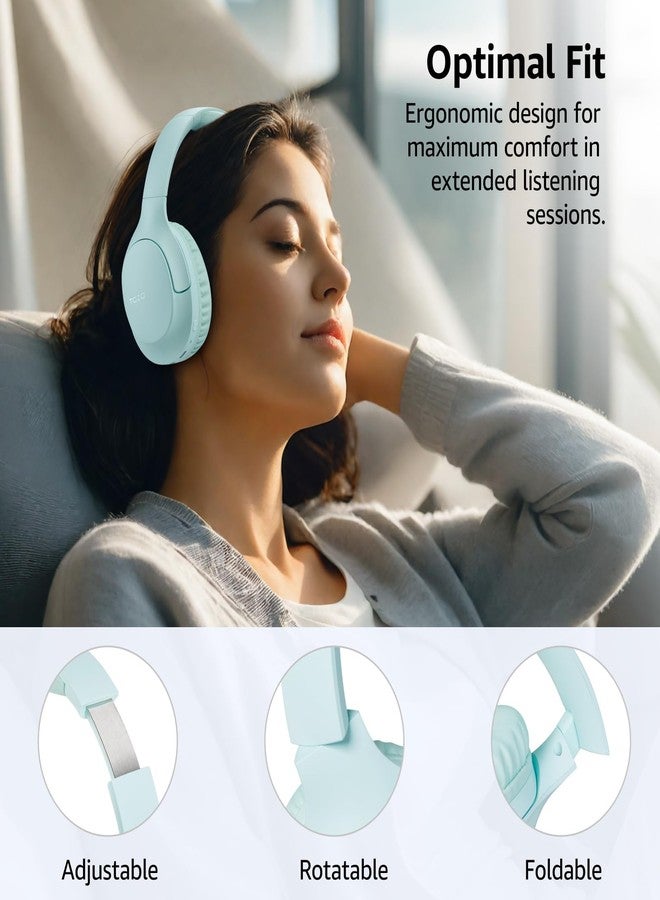 TOZO Bluetooth 5.4 Over Ear Headphones, ENC Call Noise Cancelling Mic, Foldable Wireless Headset, 70H Playback, Deep Bass Stereo Sound, Customizable EQ via Button & App, for Travel and Home, Upgraded - Image 5