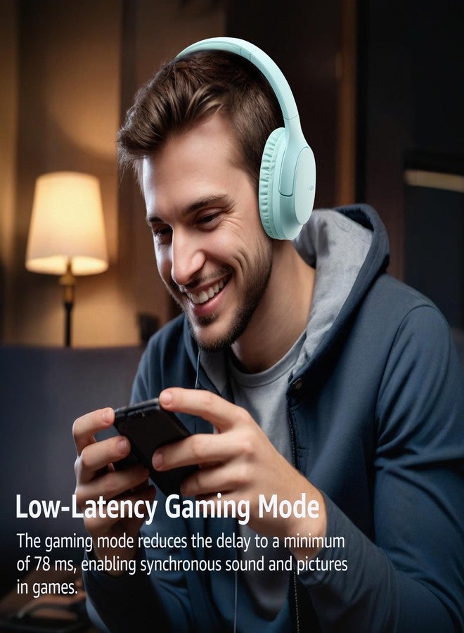 TOZO Bluetooth 5.4 Over Ear Headphones, ENC Call Noise Cancelling Mic, Foldable Wireless Headset, 70H Playback, Deep Bass Stereo Sound, Customizable EQ via Button & App, for Travel and Home, Upgraded - Image 3