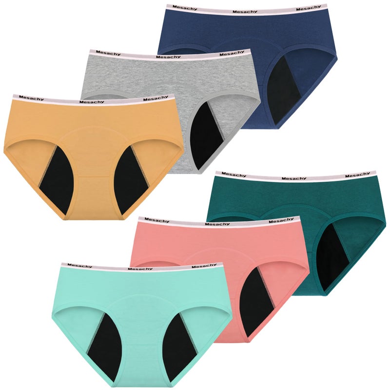 Mesachy Girls Period Underwear Period Panties for Teens Menstrual Leakproof Protective Cotton Briefs - Image 1