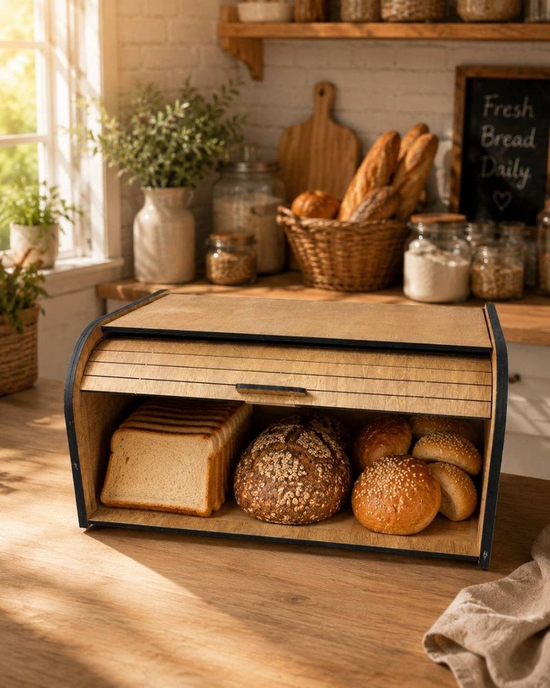 Wooden Bread Keeper for Freshly Baked Goods - Image 1