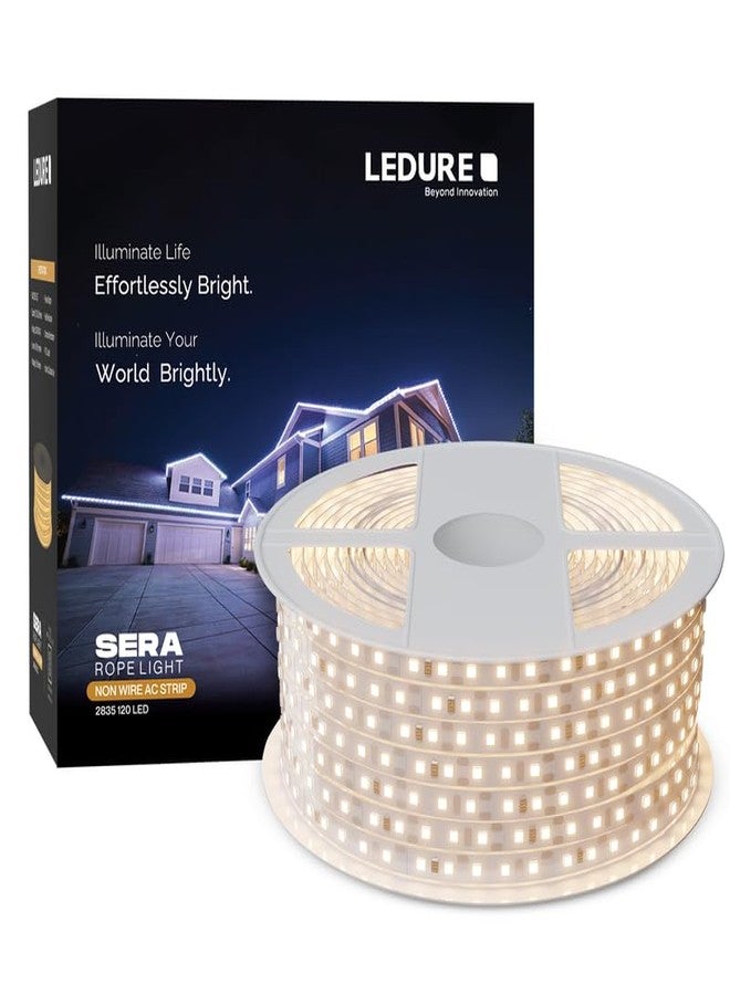 LEDURE Sera Rope Light, 50 Meter LED Strip, 120 LEDs/Metre, IP65 Waterproof, Flexible Decorative Strip Light for Indoor and Outdoor Use, for Diwali, Home and Garden Lighting, Warm White (Pack of 1) - Image 1