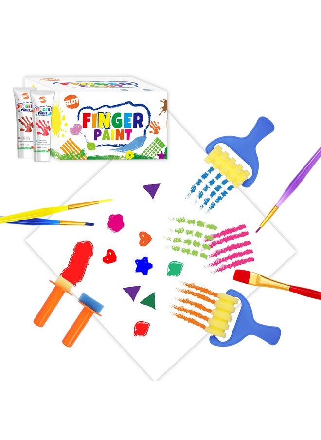 BLOT Early Learning Kids Paint Kit Washable Finger Paints with Assorted Painting Brushes Stamps Sponges Palette for Toddlers Children Crafts Drawing Gift Age 3+  - Image 4