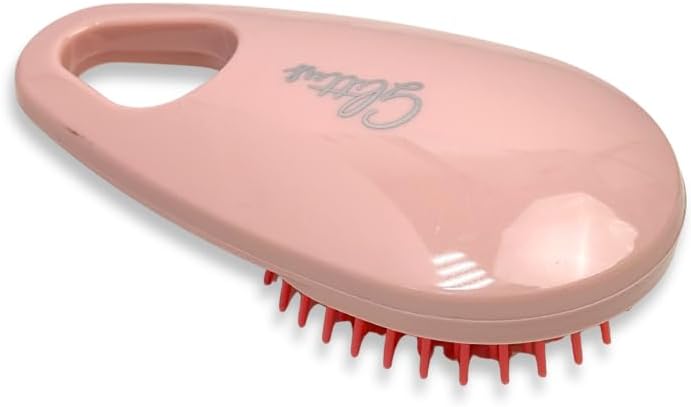 Glitters Mini Hairbrush with Hanging Hook, Strong Bristles, Compact Size, Travel Hairbrush (Pink) - Image 1