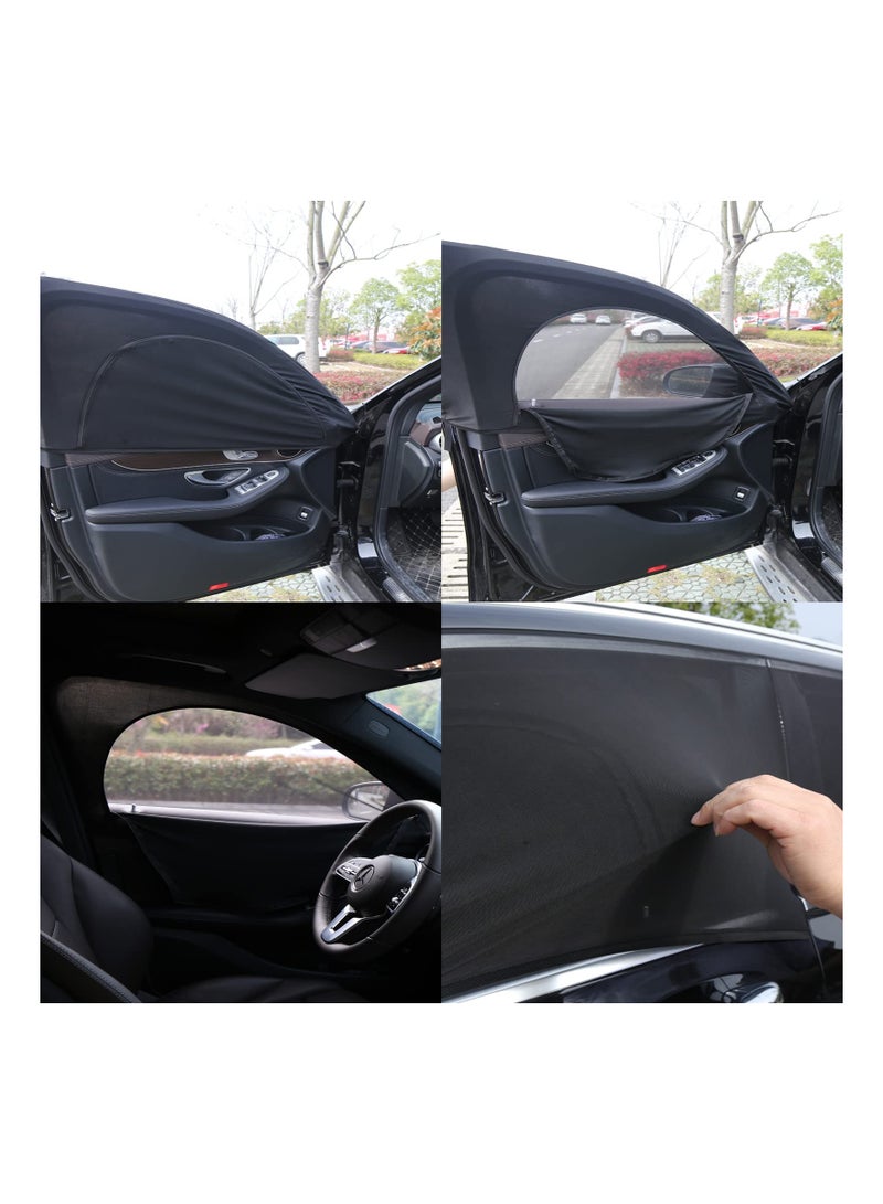2 PCS Breathable Mesh Car Window Shades for Front Side Windows - Sun Protection, Privacy, and Comfort for Drivers and Families During Camping and Road Trips (125 x 50cm) - Image 4