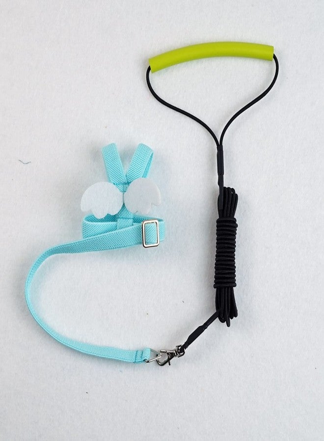 Barn Eleven Pet Parrot Bird Harness Leash Adjustable Bird Flying Harness Traction Rope with Cute Wing for Parrots Pigeons Budgerigar Lovebird Cockatiel Mynah Outdoor Training Toy (M, Blue) - Image 3