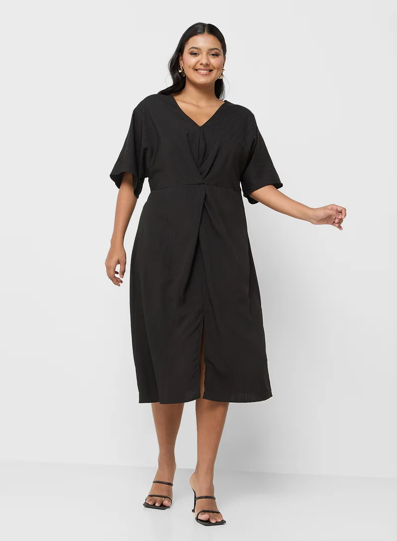 Ginger Plus Striped Midi Dress