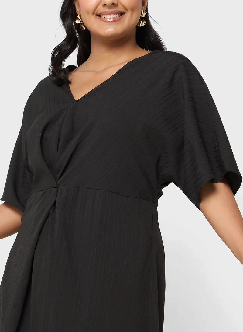 Ginger Plus Striped Midi Dress