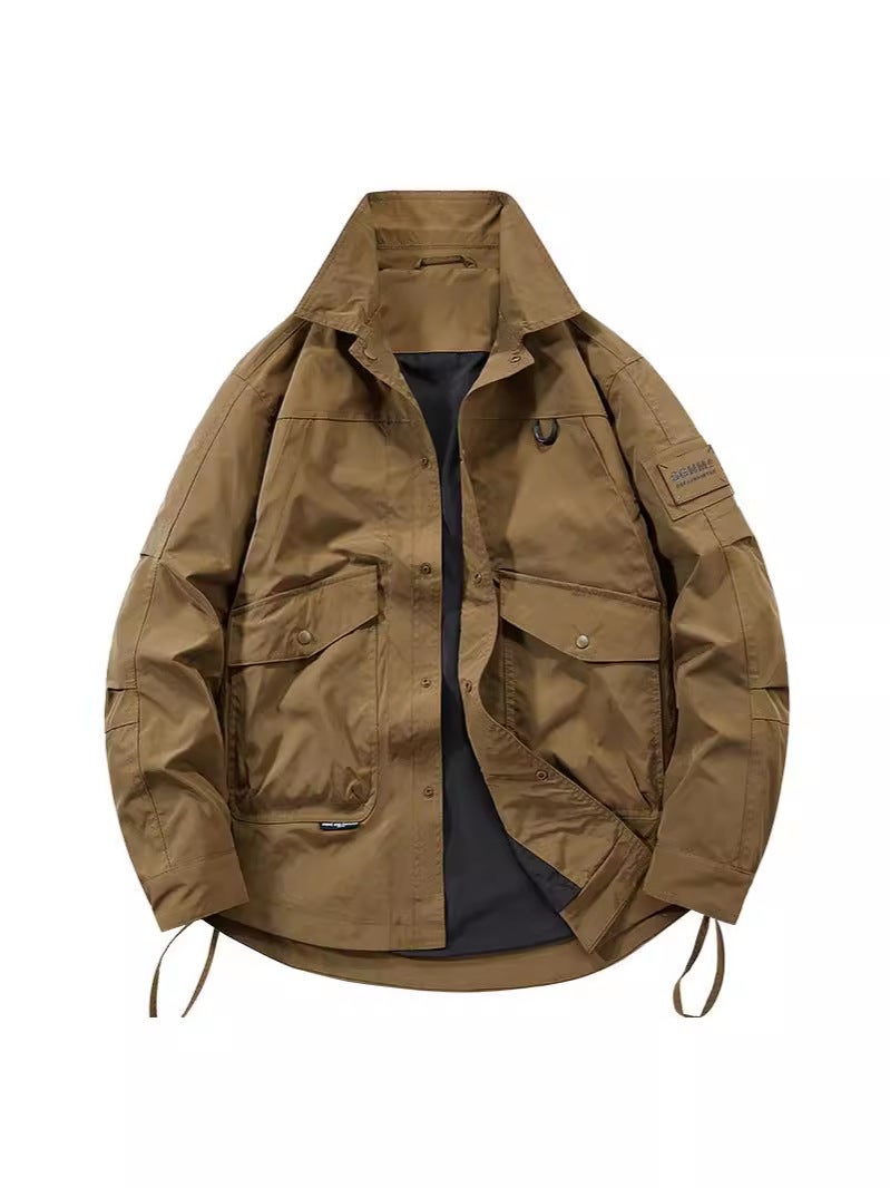 New Trendy Brand Workwear Jacket Thin Jacket Youth American Multi-Pocket Workwear Jacket Plus Size Trendy - Image 3
