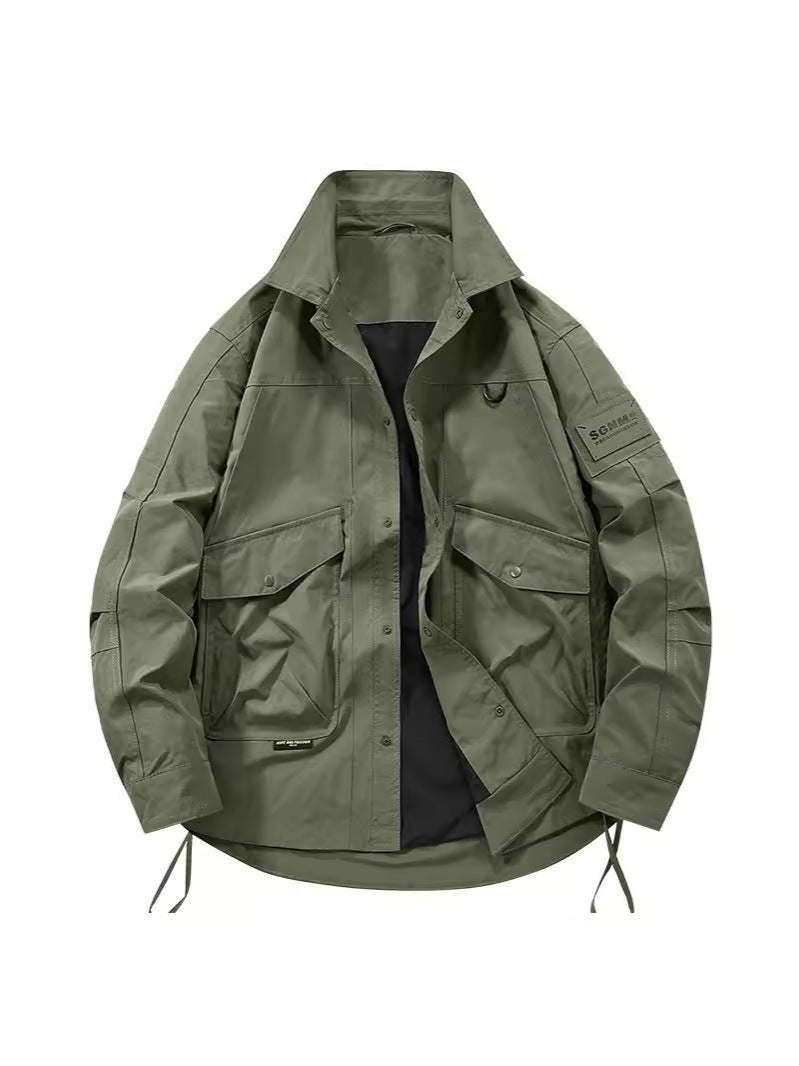 New Trendy Brand Workwear Jacket Thin Jacket Youth American Multi-Pocket Workwear Jacket Plus Size Trendy - Image 4