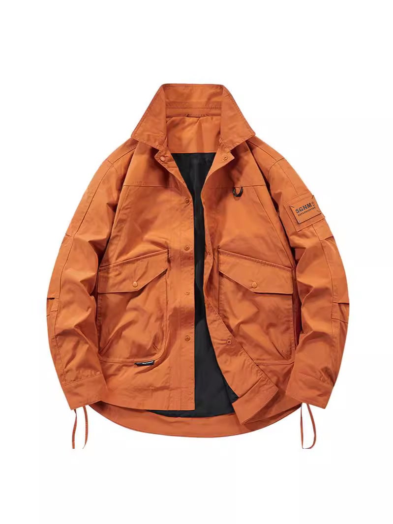 New Trendy Brand Workwear Jacket Thin Jacket Youth American Multi-Pocket Workwear Jacket Plus Size Trendy - Image 2