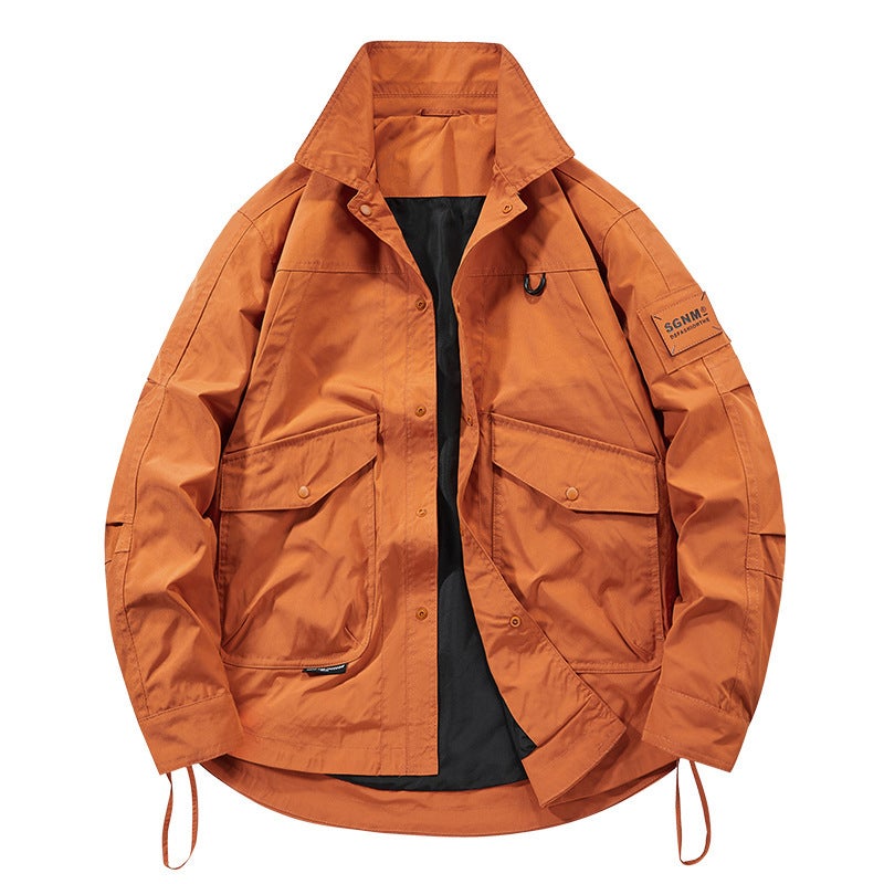 New Trendy Brand Workwear Jacket Thin Jacket Youth American Multi-Pocket Workwear Jacket Plus Size Trendy - Image 1