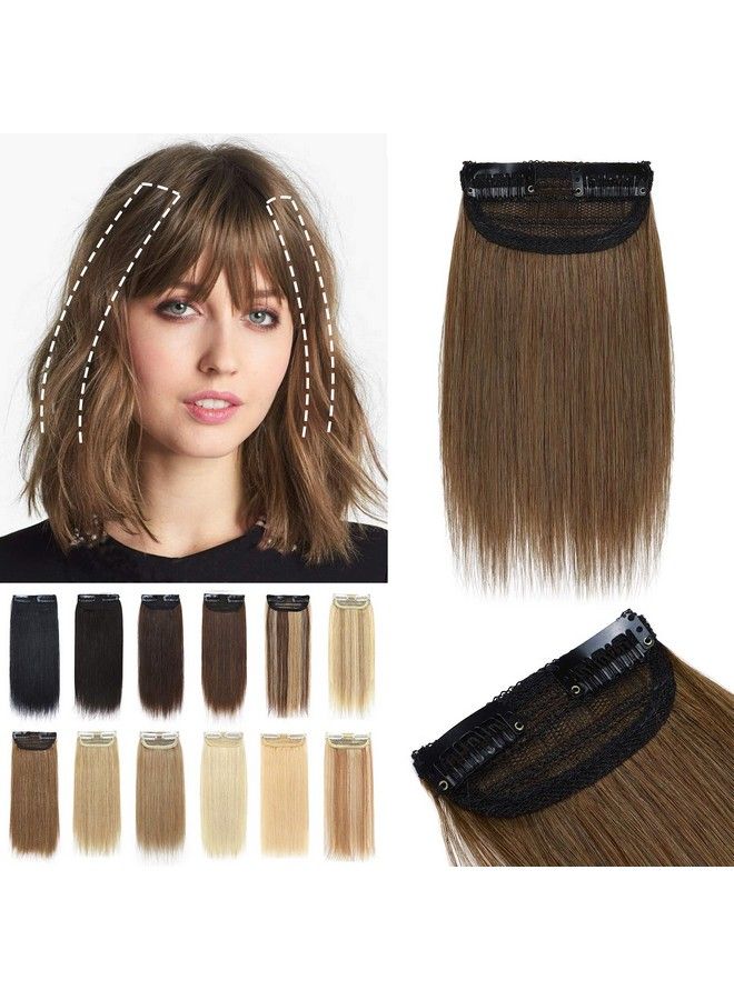 S-noilite Short Hair Extensions Clip In Human Hair 1Pcs 2 Clips Short Clip In Hairpieces Remy Hair For Women With Short Hair Adding Hair Volume 10G 6Inchlight Brown - Image 2