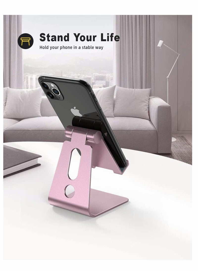 KASTWAVE - Adjustable Cell Phone Stand - Phone Desk Holder, Cradle, Dock, Mobile Smartphone Stand, Compatible for iPhone 13 12 Pro Xs Max XR X 8 7 6 Plus SE Charging Desktop - Image 1