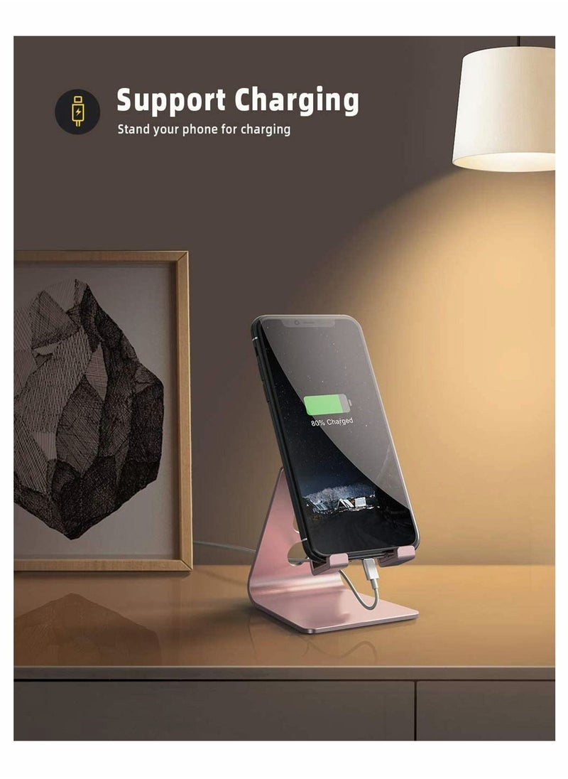 KASTWAVE - Adjustable Cell Phone Stand - Phone Desk Holder, Cradle, Dock, Mobile Smartphone Stand, Compatible for iPhone 13 12 Pro Xs Max XR X 8 7 6 Plus SE Charging Desktop - Image 1