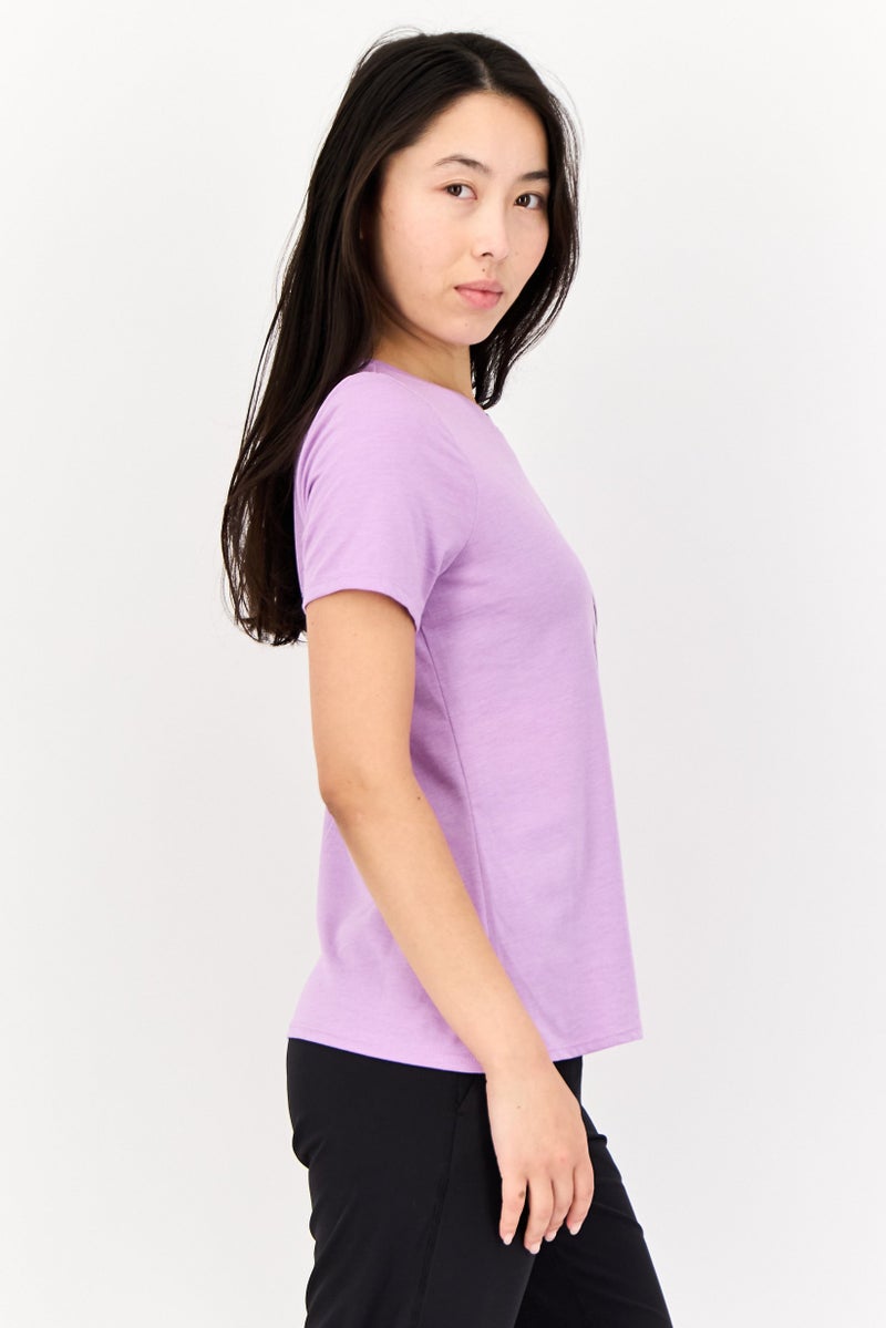 SKECHERS Women Sportswear Fit Short Sleeves Outdoor T-Shirt, Lilac - Image 2