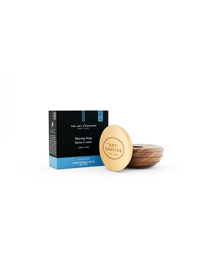 THE ART of SHAVING Shaving Soap Set - Shave Soap Refill with Wood Shaving Bowl, Protects Against Irritation, Lavender, 3.3 Ounce  - Image 1