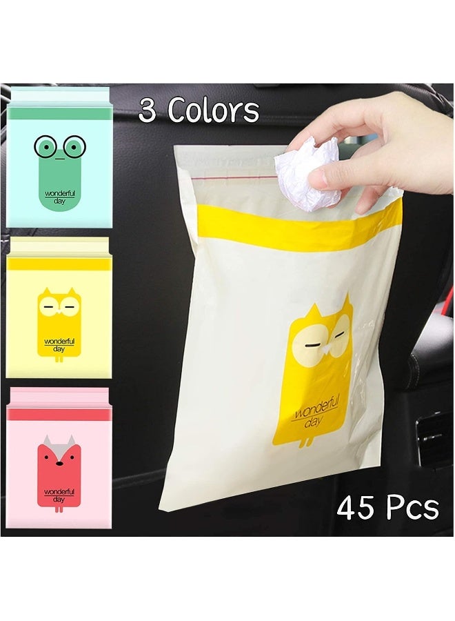 SKY-TOUCH Self Adhesive Trash Bags 45 Pcs, Waterproof Car Garbage Bag Disposable Trash Bags Leak Proof, Vomit Bags For Cars, Kitchens, Bedrooms, Study Rooms, Travel, Camping, Office - Image 2