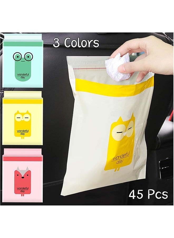 SKY-TOUCH Self Adhesive Trash Bags 45 Pcs,Waterproof Car Garbage Bag Disposable Trash Bags Leak Proof, Vomit Bags For Cars, Kitchens, Bedrooms, Study Rooms, Travel, Camping, Office  - Image 2