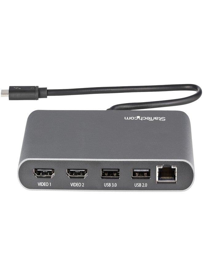 ستار تك محطة إرساء صغيرة Thunderbolt 3 من StarTech.com - محطة إرساء محمولة لشاشتين مع منفذ HDMI بدقة 4K 60Hz، وموزع USB-A مزدوج (3.0/2.0)، ومنفذ GbE - كابل بطول 28 سم - محول TB3 متعدد المنافذ - متوافق مع Mac/Windows (TB3DKMHDL) - Image 4