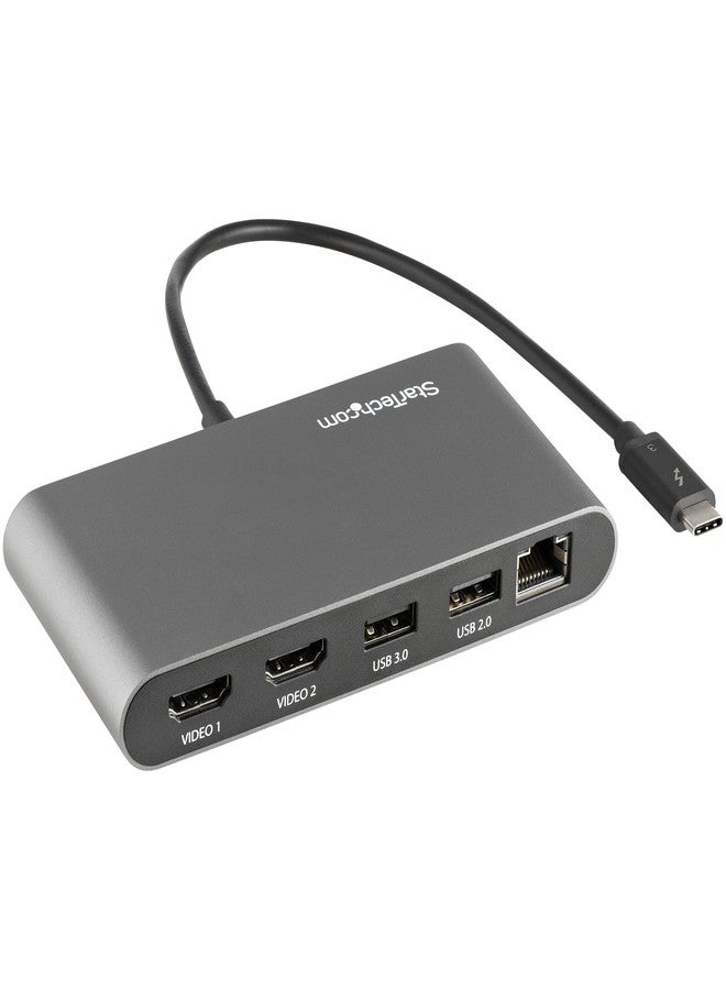 ستار تك محطة إرساء صغيرة Thunderbolt 3 من StarTech.com - محطة إرساء محمولة لشاشتين مع منفذ HDMI بدقة 4K 60Hz، وموزع USB-A مزدوج (3.0/2.0)، ومنفذ GbE - كابل بطول 28 سم - محول TB3 متعدد المنافذ - متوافق مع Mac/Windows (TB3DKMHDL) - Image 2