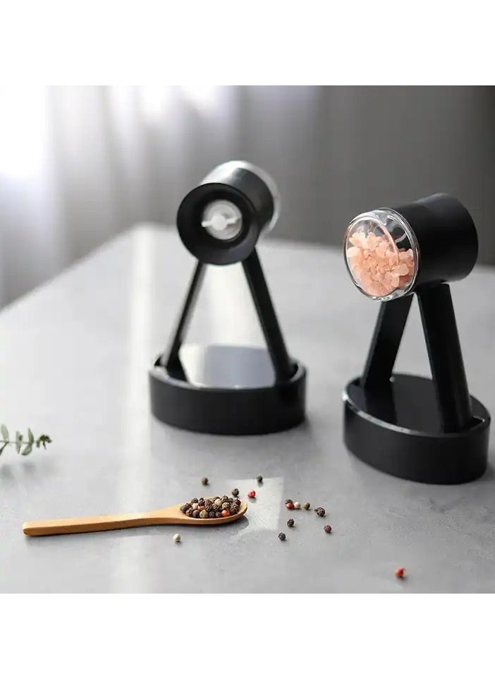 OQUERA - Salt and Pepper Ball Grinders Cute Shaped Salt and Pepper Grinder Set Black Premium - Image 1