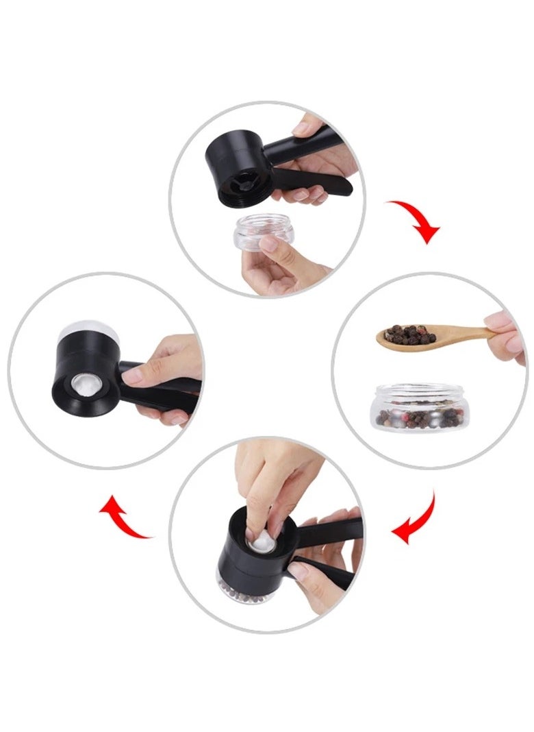 OQUERA - Salt and Pepper Ball Grinders Cute Shaped Salt and Pepper Grinder Set Black Premium - Image 1