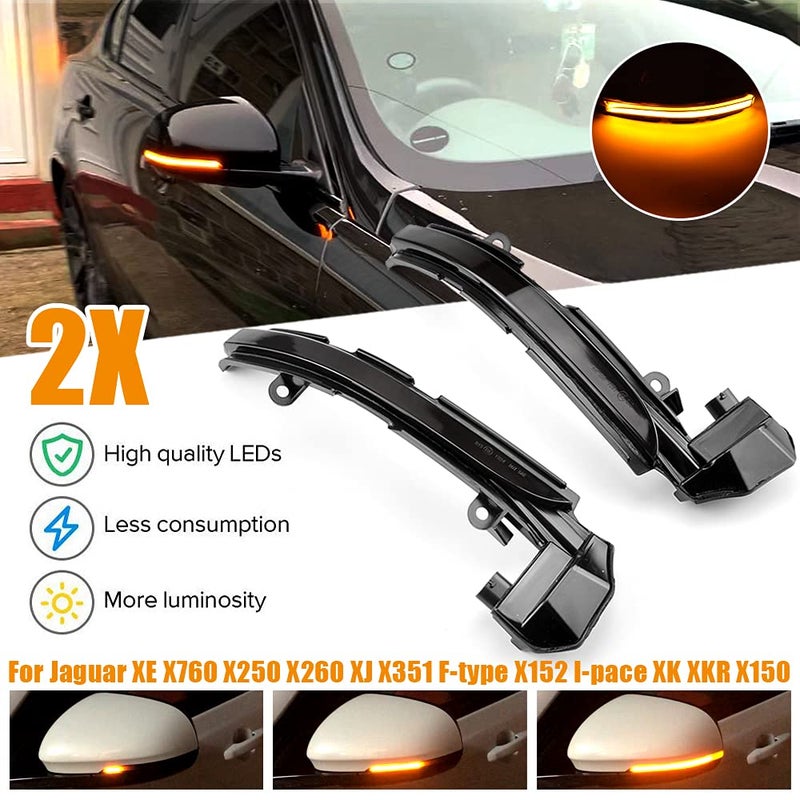 2pcs Dynamic Sequential Blink LED Side Mirror Turn Signal Light Assembly Compatible with Ja-guar XE XF XJ F-TYPE XK XKR I-PACE X250 X26 - Image 4