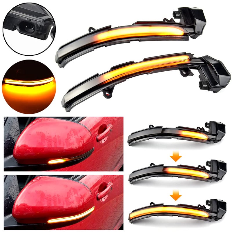 2pcs Dynamic Sequential Blink LED Side Mirror Turn Signal Light Assembly Compatible with Ja-guar XE XF XJ F-TYPE XK XKR I-PACE X250 X26 - Image 2