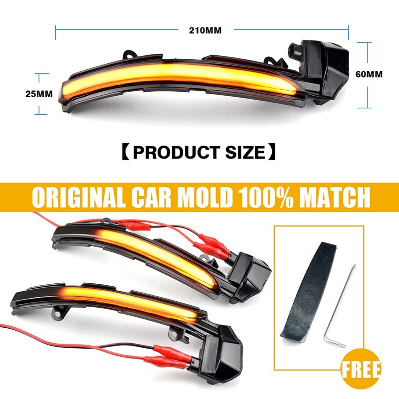 2pcs Dynamic Sequential Blink LED Side Mirror Turn Signal Light Assembly Compatible with Ja-guar XE XF XJ F-TYPE XK XKR I-PACE X250 X26 - Image 5