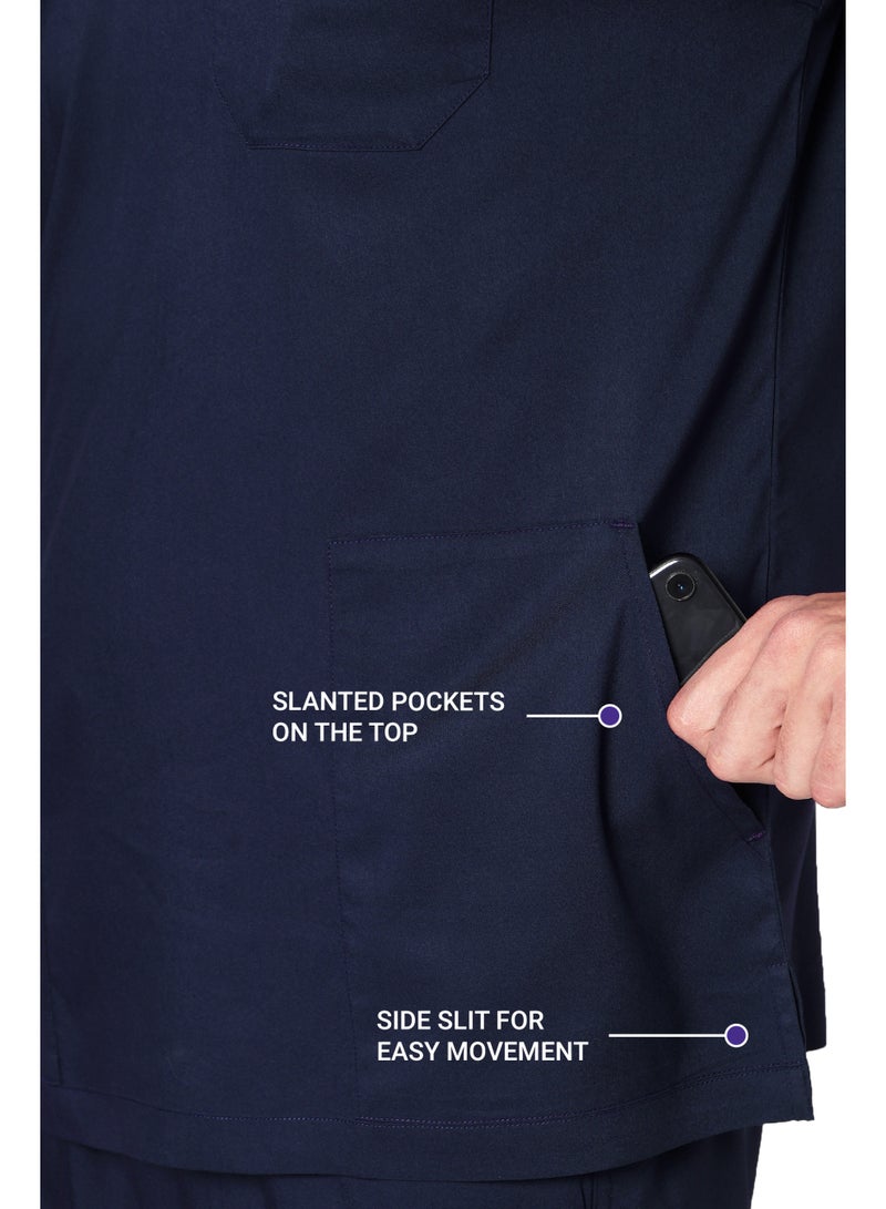 KNYA بدلة غوص رجالية من KNYA Ecoflex Lite Active | 5 جيوب | قابلة للتمدد في اتجاهين | للأطباء (مقاس 2XL، أزرق داكن) - Image 3