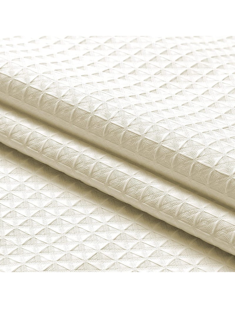 Rubik Premium Shower Curtain Thick Fabric Waffle Weave Design 5-Star Hotel Quality, Waterproof Mildew-proof No Smell Washable with 12 Hooks for Bathroom (Beige, 180 x 180cm)  - Image 4