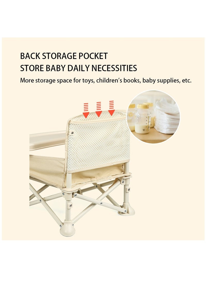 Gonice Infant Training Chair Safty Belt Picnic Chair Portable Fordable Training for Picnic(Standard Beige) - Image 4