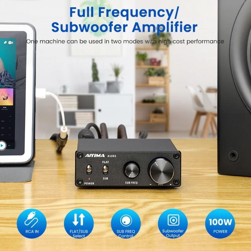Aiyima A1001 Subwoofer Power Amplifier 100w Tpa3116 Digital Mono Home Audio Speaker Amplifier, Without Power - Image 2