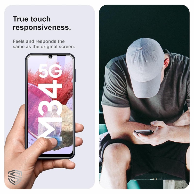 Skyddshield Military-Grade Gorilla Tempered Glass For Samsung Galaxy M34 and Samsung Galaxy A24 4G (6.5 Inch) With Installation Kit | Edge to Edge Coverage | Black - Image 4