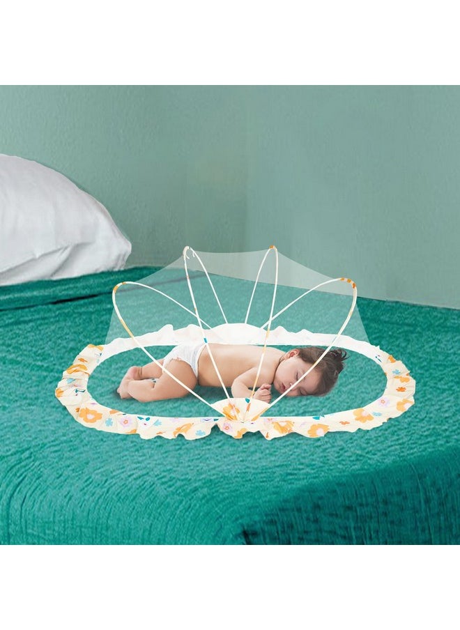 Lifekrafts Safemyles Foldable Baby Mosquito Net, Bottomless Net For Infants, For Safe & Easy Use Sleep 110 X 65 X 60Cms, For Babies & Toddlers (0 To 24 Months) - Color Pattern, Cream Floral  - Image 1