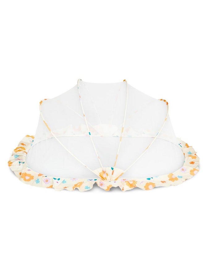 Lifekrafts Safemyles Foldable Baby Mosquito Net, Bottomless Net For Infants, For Safe & Easy Use Sleep 110 X 65 X 60Cms, For Babies & Toddlers (0 To 24 Months) - Color Pattern, Cream Floral  - Image 3