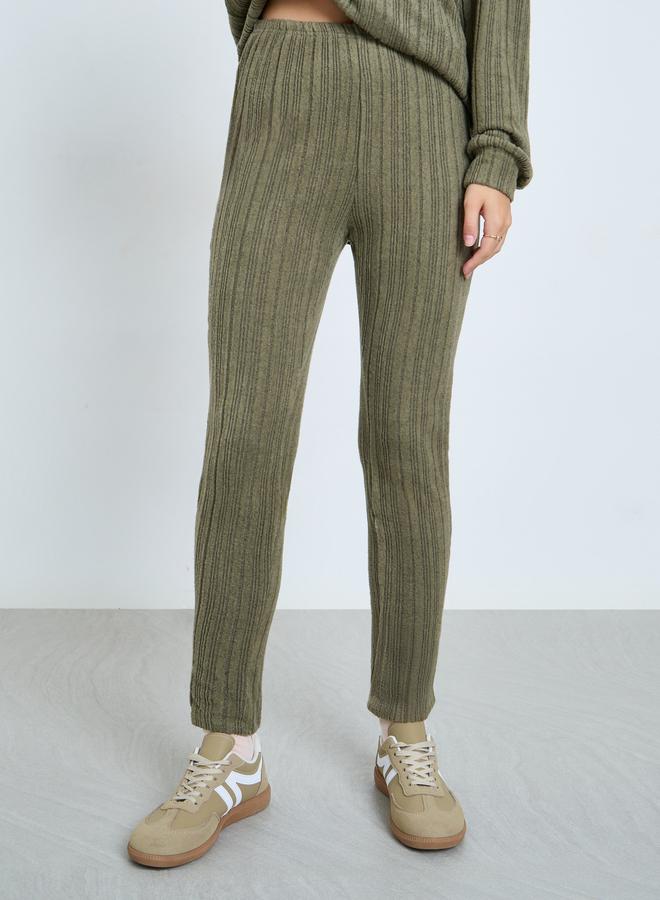 Take Two Olive Ribbed Hoodie and Leggings Co-ords - Image 4