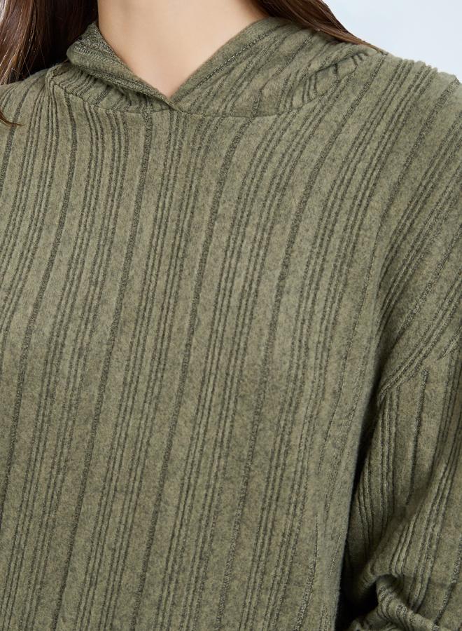 Take Two Olive Ribbed Hoodie and Leggings Co-ords - Image 3